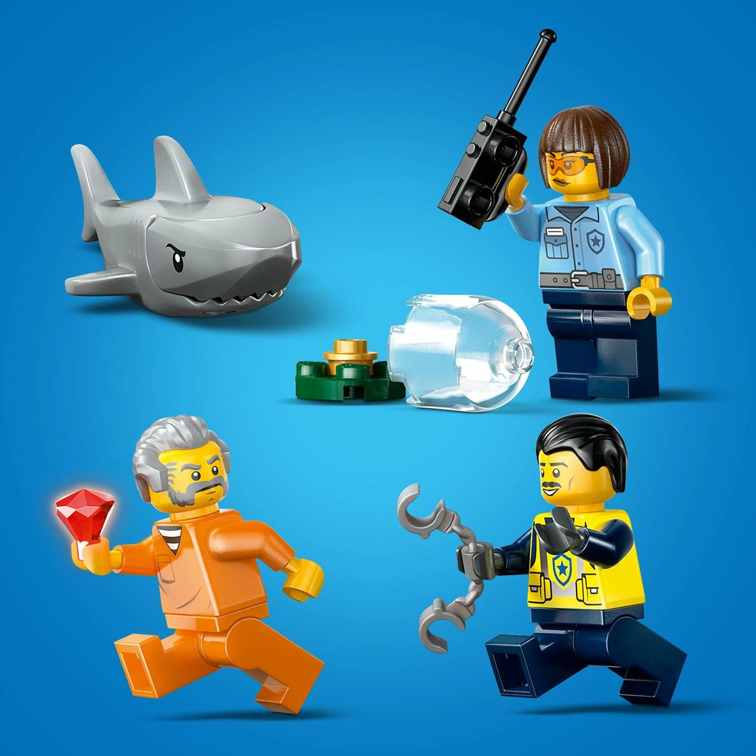 Set konstruktimi LEGO City Police Boat Chase 60456, 264 copë, 6+