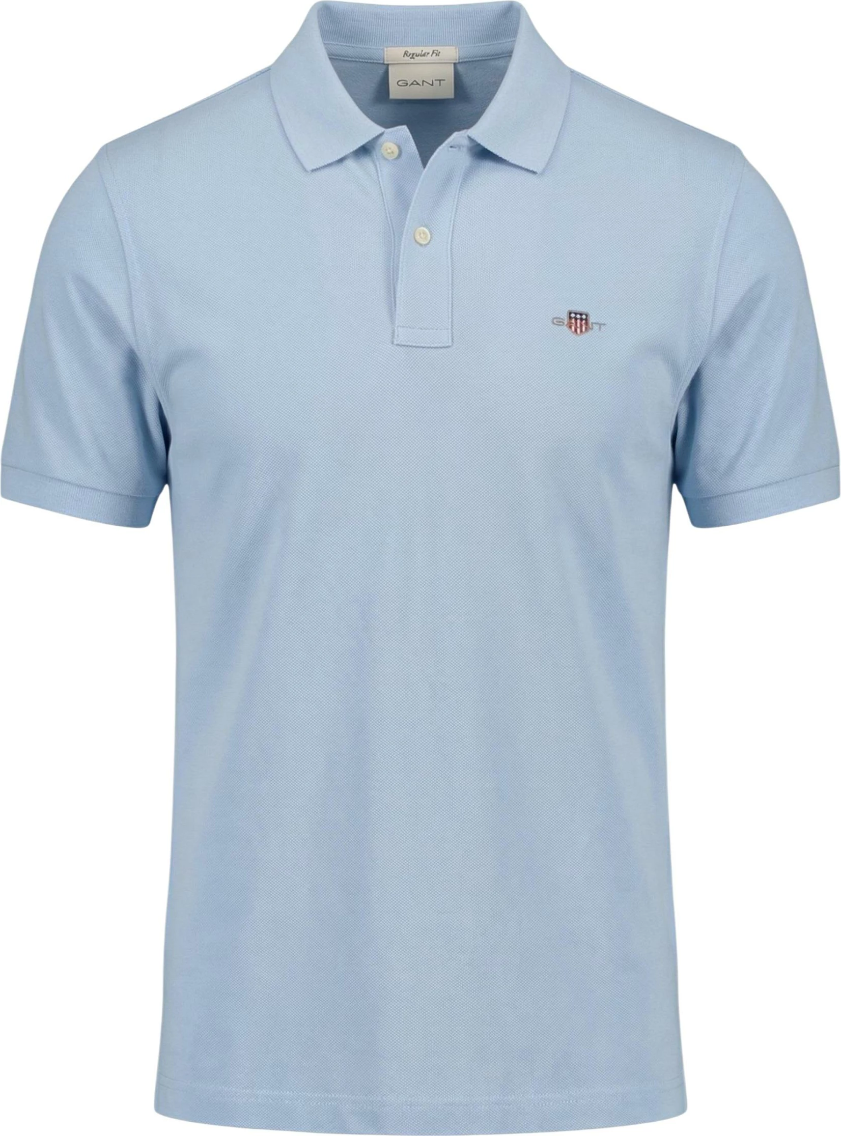 Maicë polo për meshkuj Gant REG SHIELD SS PIQUE 2601.002210, blu e çelët [Madhësia: XL]