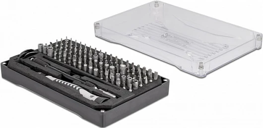 Set kaçavidash precize DeLOCK 64168, 108 bita, me kuti, transparent/zi