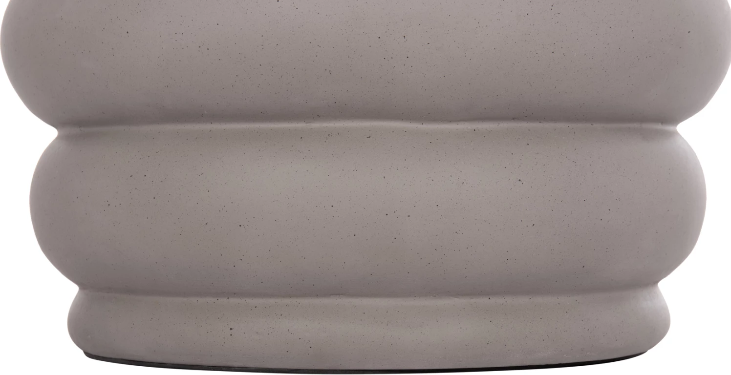 Tavolinë anësore PUFFAT, fibër-cement gri, sipërfaqe dru tik, FH18172.03, 45x46cm