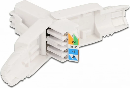 Konektor RJ45 DeLOCK Cat.6A UTP, toolfree, AWG 22/24, i drejtë, i bardhë