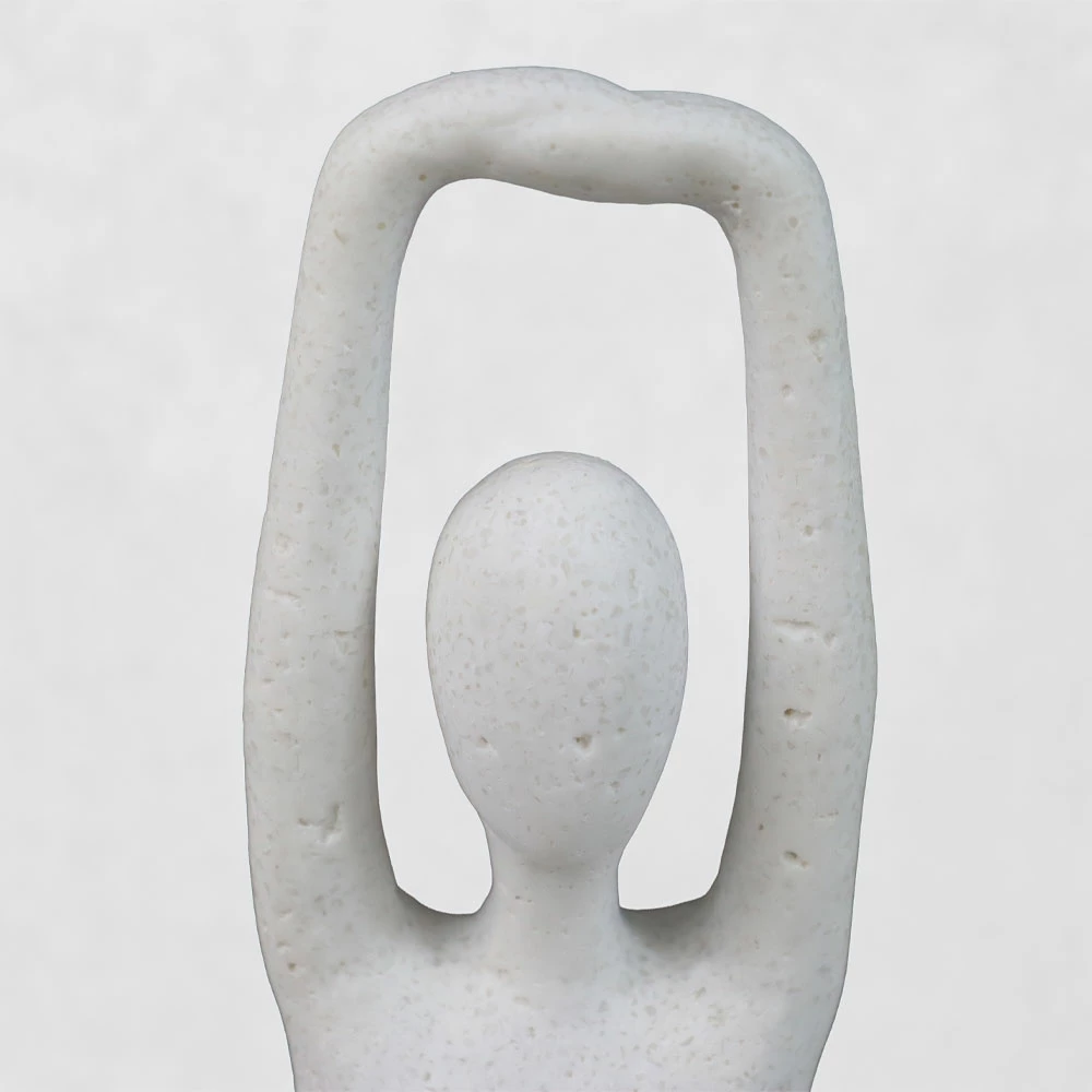 Dekor trup MORPH V, rrëshirë, e bardhë, 12.5x8x21cm