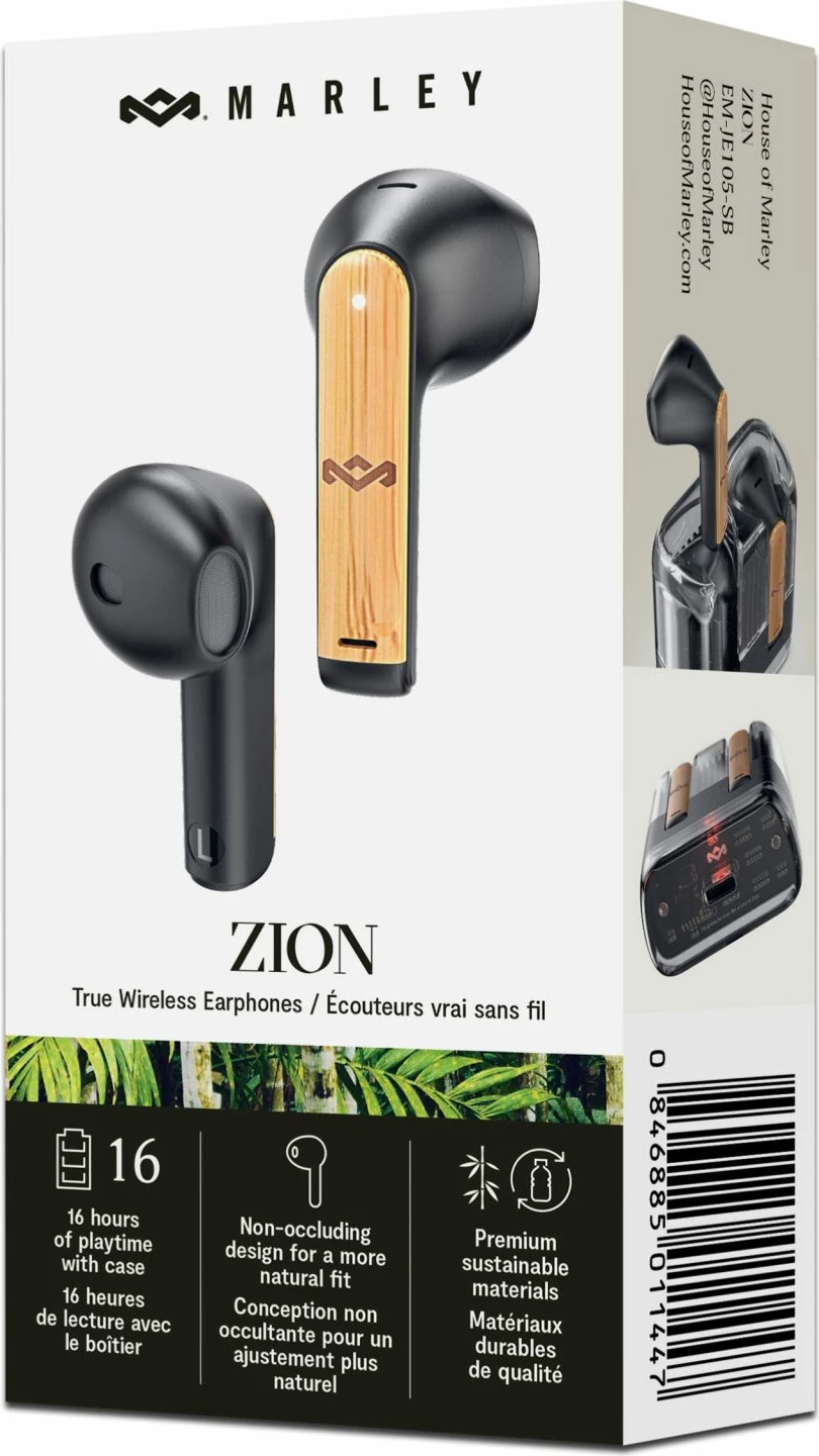 Kufje House of Marley Zion TWS, Bluetooth 5.3, 16 orë, Signature Black