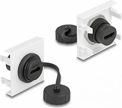 Modul HDMI DeLOCK Easy 45, 45x45 mm, HDMI Female-Female, 4K HDR, Bardhë/Zeza