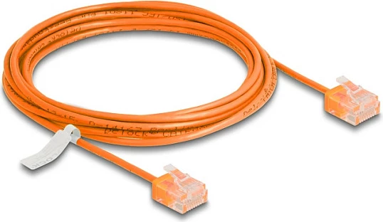 Kabllo rrjeti DeLOCK RJ45 Cat6 UTP Ultra Slim 3 m, portokalli