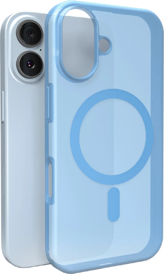 Mbështjellës Puro Daylight për iPhone 17, MagSafe, silikon, blu e tejdukshme