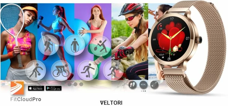 Smartwatch për femra VELTORI, rozë