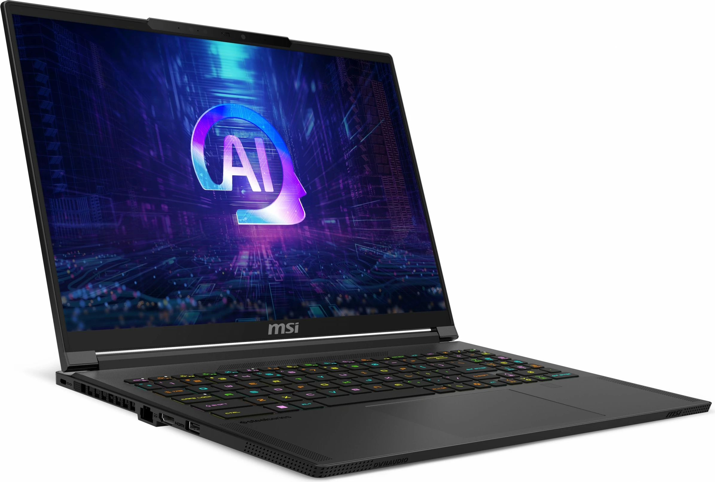 Laptop MSI Stealth A16 AI+ A3XWIG-043, Ryzen AI 9 HX 370, RTX 5080, 32GB RAM, 2TB SSD, 16 inch, e zezë