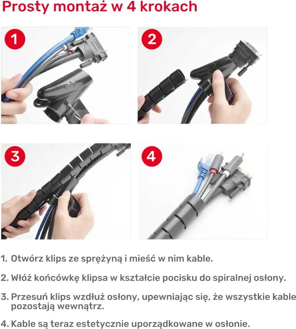 Organizues spiralor kabllash Unitek 10 metra, 22 mm, zi