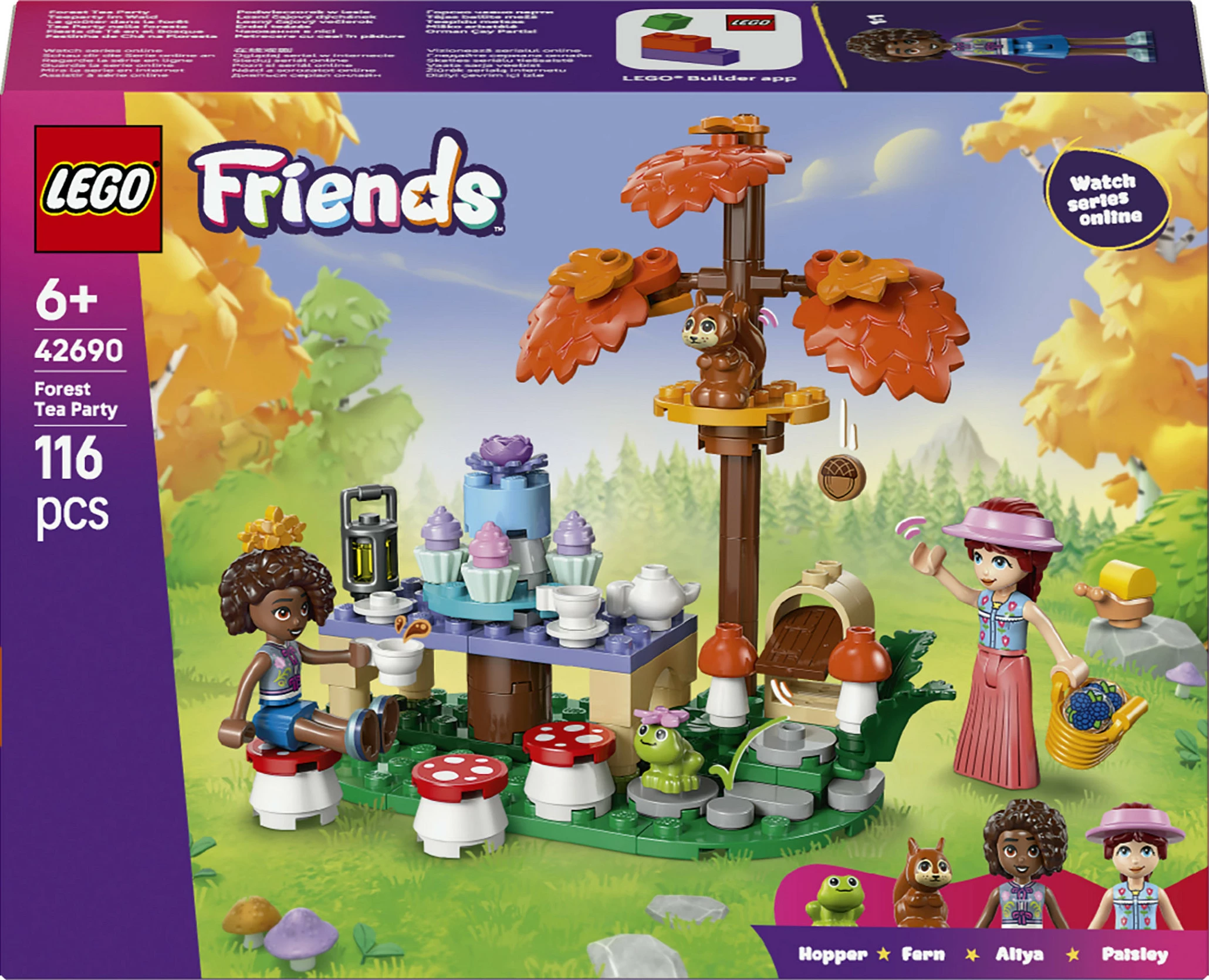 Set ndërtimi LEGO Friends 42690 Tea Party në Pyll, 116 pjesë, 6+ vjet, multikolor
