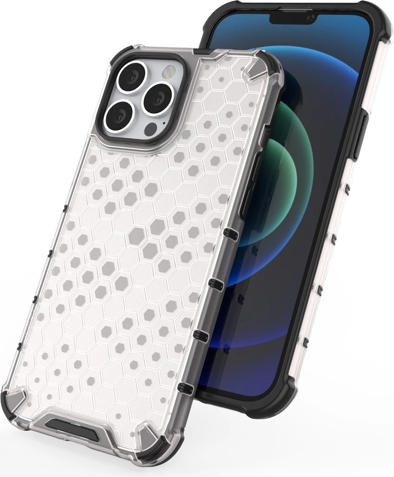 Mbështjellës Hurtel Honeycomb për iPhone 13 Pro Max, transparent