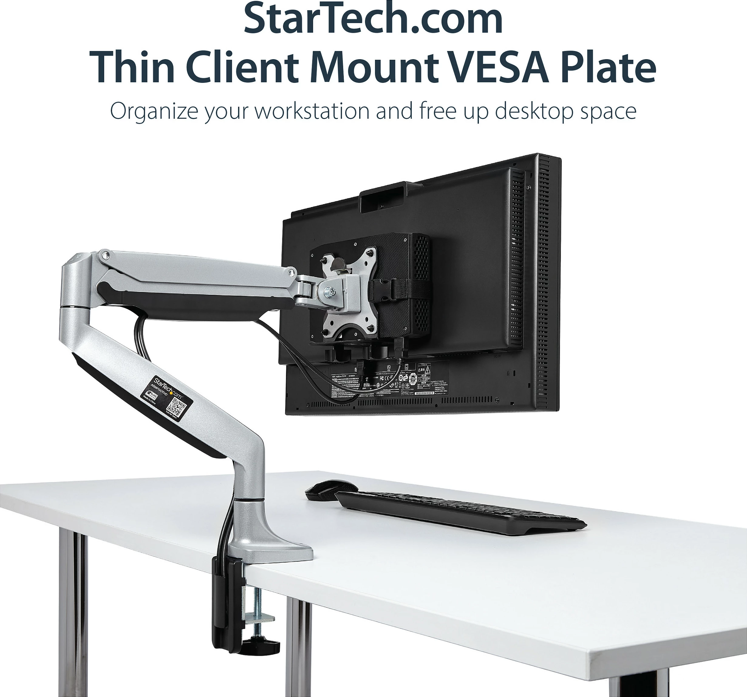 Mbajtëse VESA StarTech ACCSMNT për thin client/mini PC, 75x75/100x100, 5 kg, e zezë
