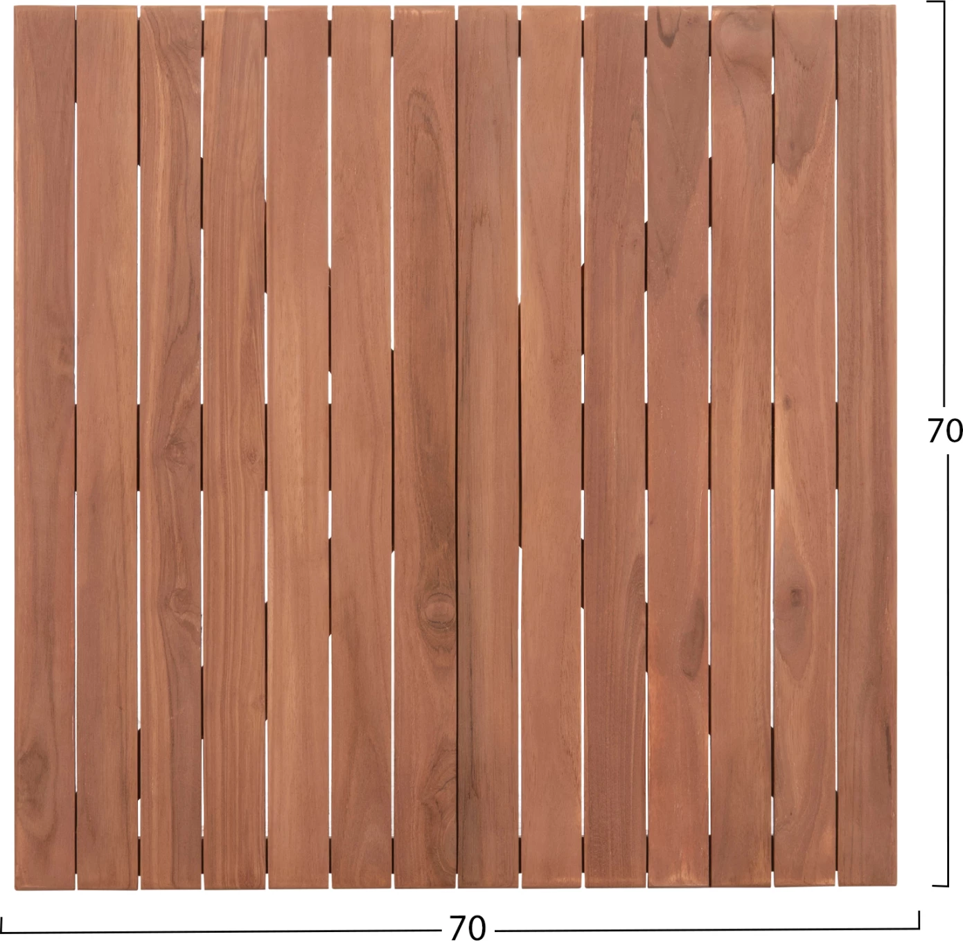 Sipërfaqe tavoline katrore, dru tik natyral, 70x70x4cm