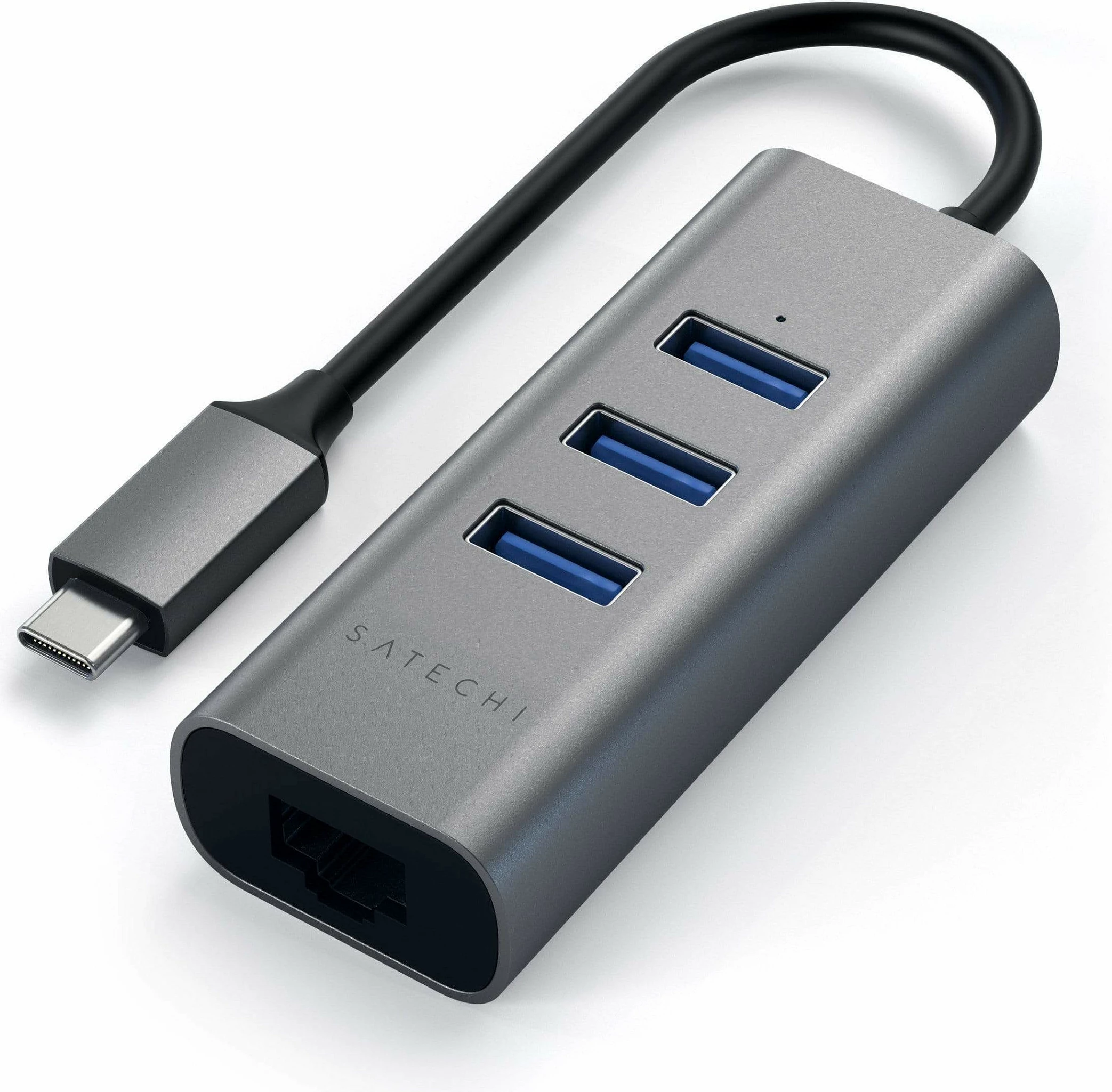 Hub USB-C Satechi ST-TC2N1USB31AM, 3x USB 3.0 + Ethernet, gri