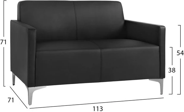 Set divanësh 2 pjesë, 3 & 2 ulëse, ngjyrë e zezë, Nellie FH11274.01