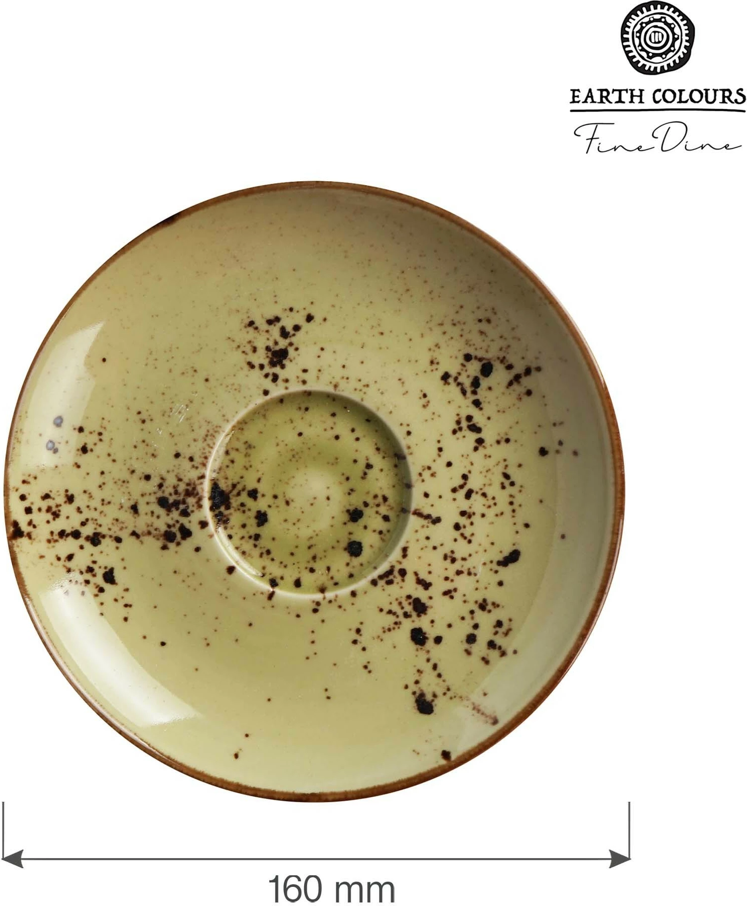 Pjatëz cappuccino Fine Dine Olive 160mm, e gjelbër, set 6 copë