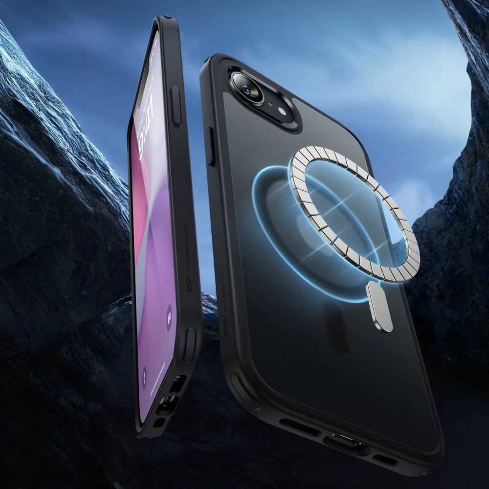 Mbështjellës ESR Classic Hybrid HaloLock për iPhone 16e, MagSafe, zi