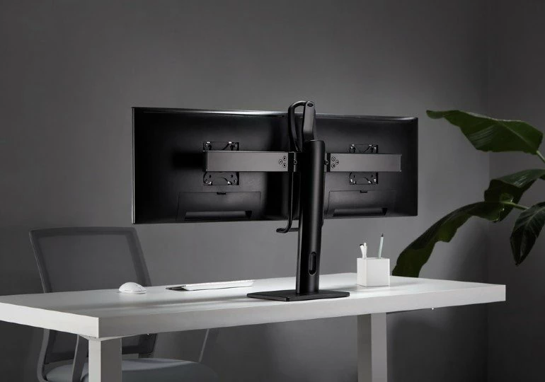 Mbajtës desktopi për 2 monitorë Gembird MS-D2-01 17"-27" VESA 75x75/100x100 max 6 kg, i zi