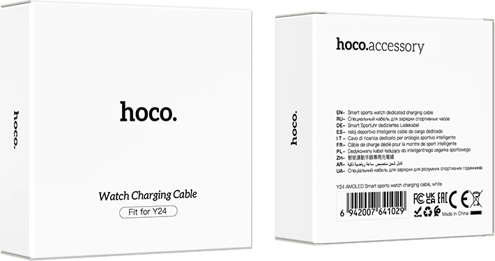 Karikues magnetik për smartwatch HOCO Y24, kabllo 1m, i bardhë