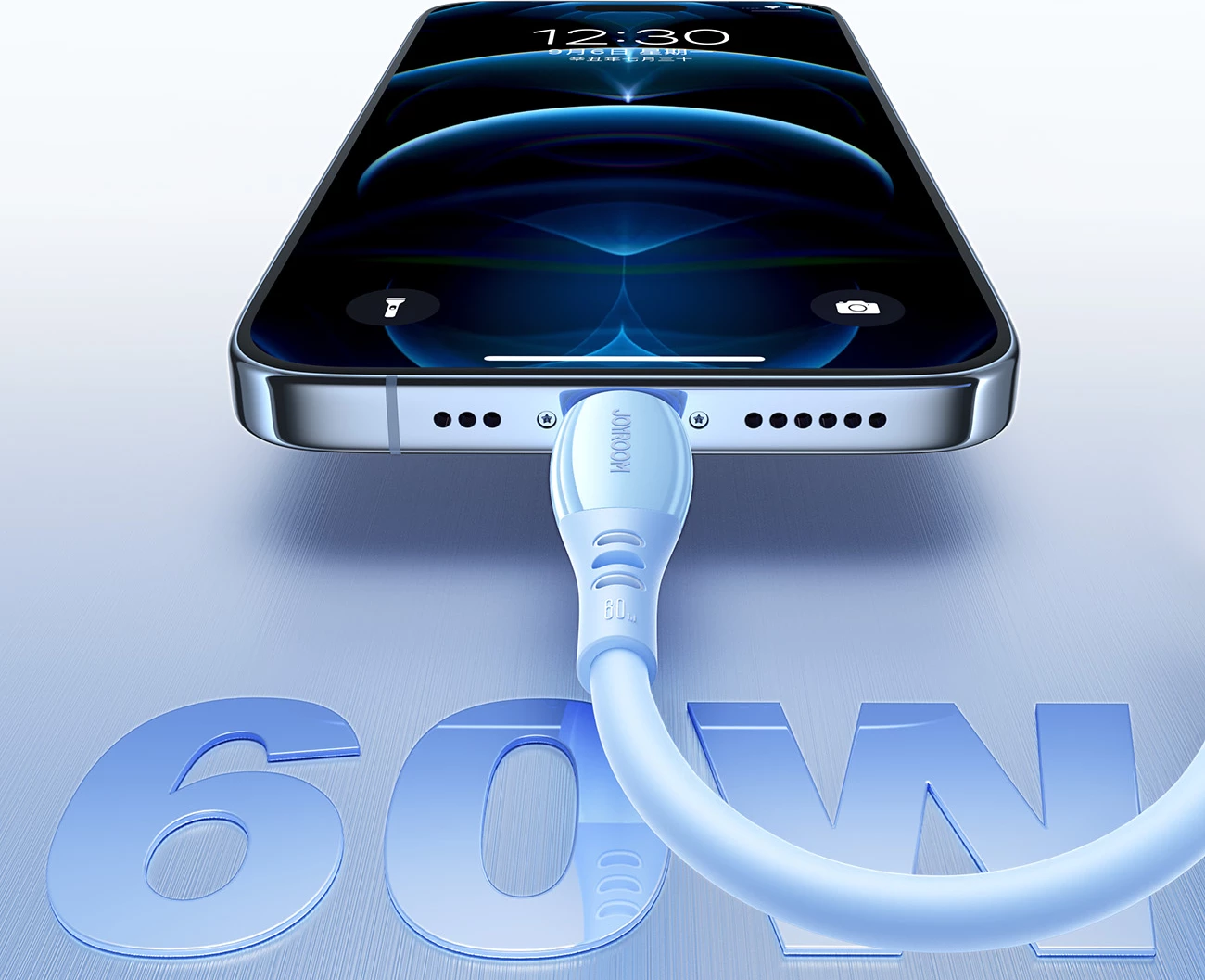 Kabllo USB-C në USB-C Joyroom S-A59 Vibrant Series 60W 1.2 m, blu