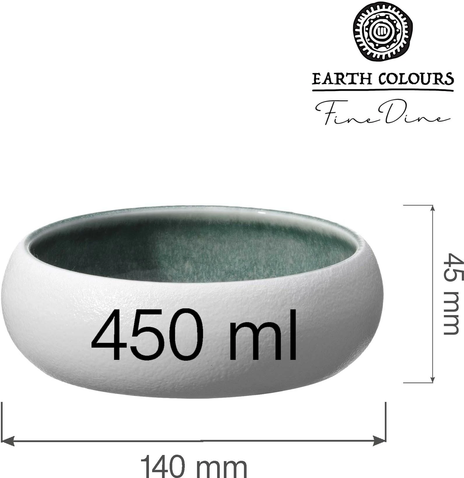 Tas servimi Fine Dine Goro Ø140mm, gjelbër/bardhë, set 3 copë