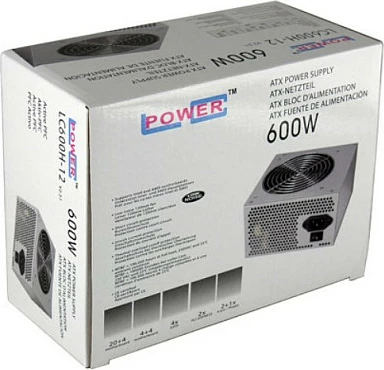 Furnizues energjie LC-Power LC600H-12 V2.31, 600 W, Aktiv, 24 A, 20 A, 20 A, 24 A, i zi