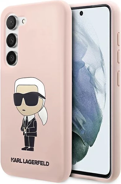 Mbështjellës Karl Lagerfeld Liquid Silicone Ikonik, për Samsung Galaxy S23+, Rozë