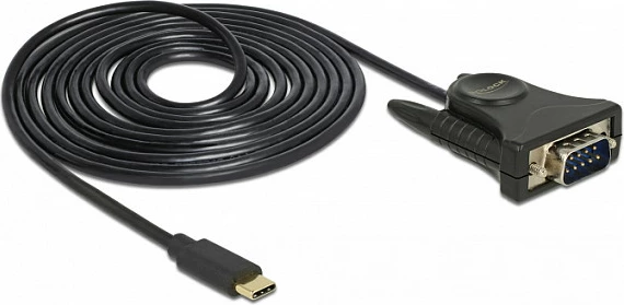Adapter kabllo DeLOCK 62964 USB-C në RS-232 (DB9), 1.8 m, i zi