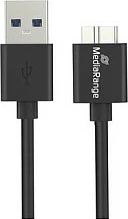 Kabllo USB MediaRange MRCS240, USB-A në Micro-USB B, 1.8 m, USB 3.2 Gen 1, e zezë
