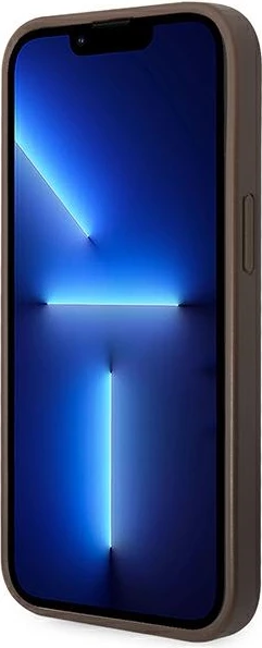 Mbështjellës Guess 4G Saffiano për iPhone 14, 6.1", kafe, hardcase