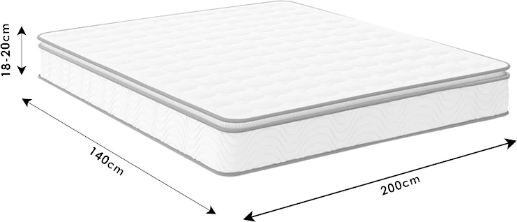 Dyshek Perfecto, susta të pandërprera, njëanëshe, shtresë e sipërme, 22-24cm, 140x200cm