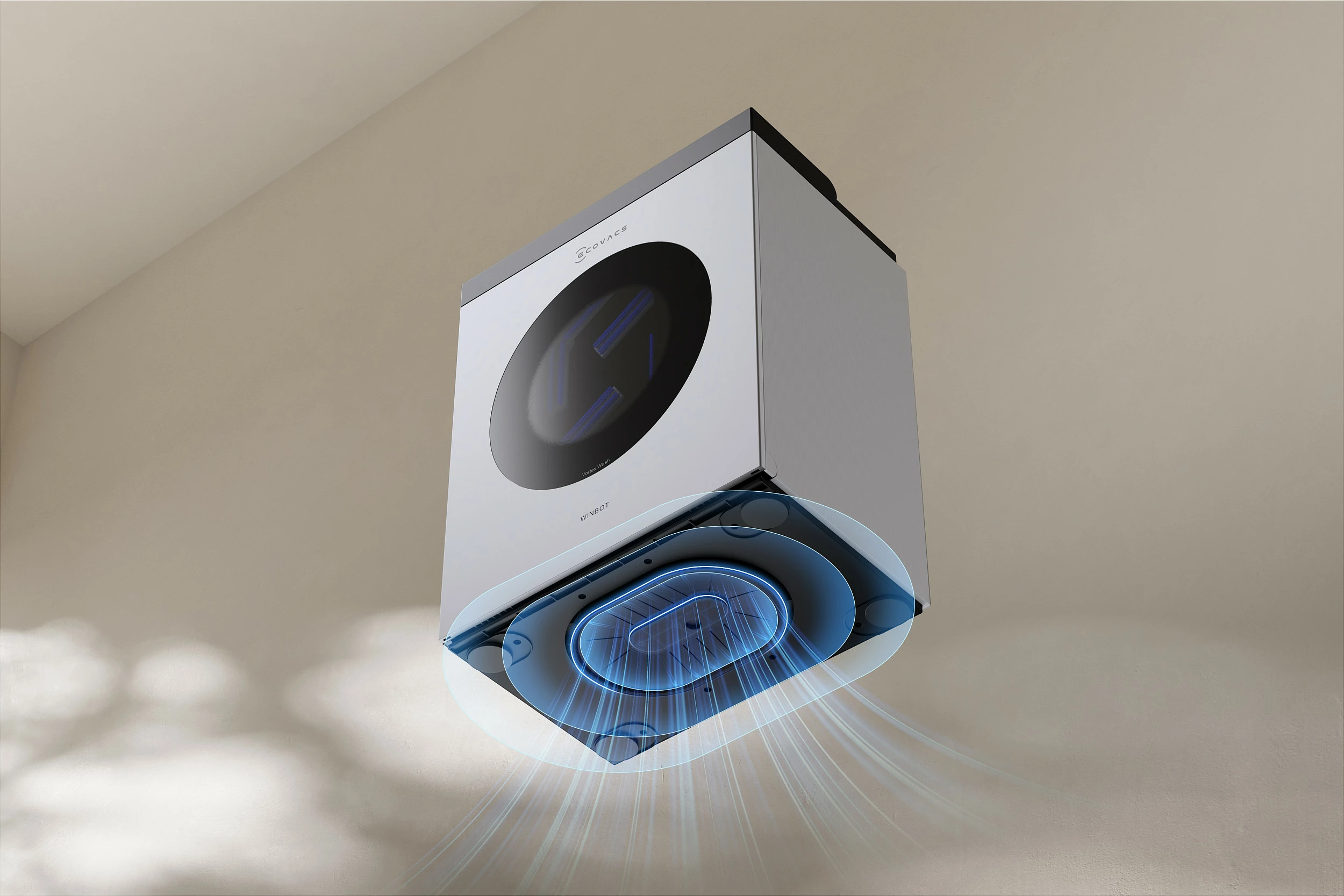 Robot pastrues dritaresh ECOVACS WINBOT W3 OMNI, 8000 Pa, 95 W, argjend/bardhë