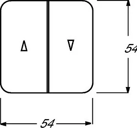 Kapak switch roletash Busch-Jaeger 2504-214, 54x54 mm, kompatibil 2000/4 dhe 2020/4 US, i bardhë