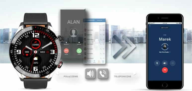 Smartwatch për meshkuj Gravity, e zezë