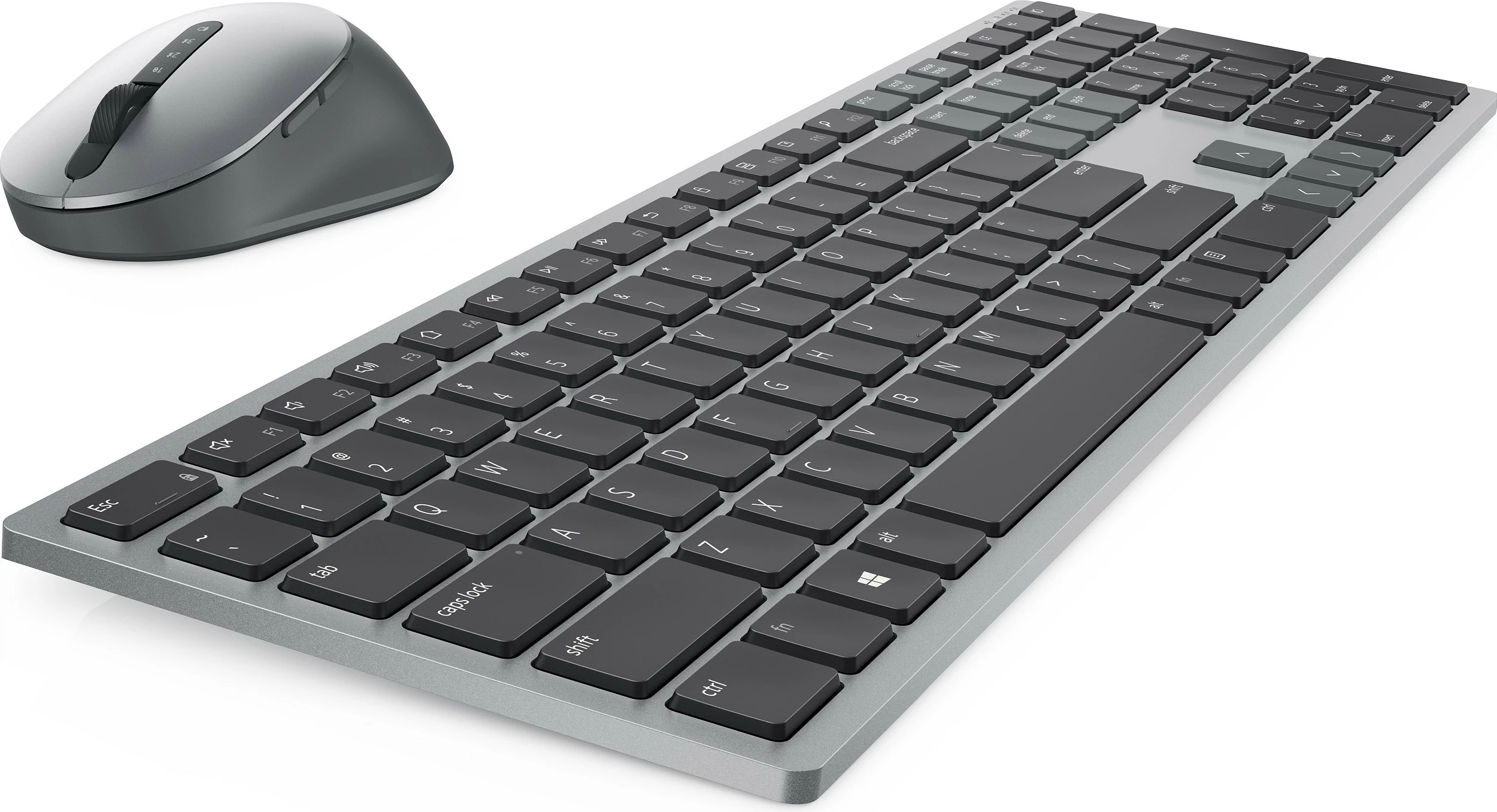 Set tastierë dhe Maus Dell Pro Plus KM7321W, wireless RF + Bluetooth, QWERTZ gjermanisht, full-size, 4000 DPI, gri/titan