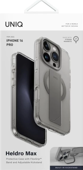 Mbështjellës UNIQ Heldro Max Magclick për iPhone 16 Pro, Transparent