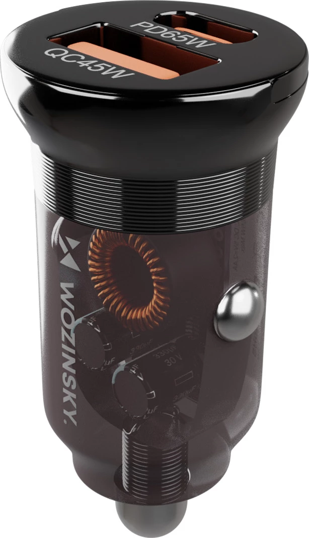 Karikues makine, Wozinsky, WCGWCW, USB-C PD 65W + USB-A QC 3.0 45W, 2 porta, zi