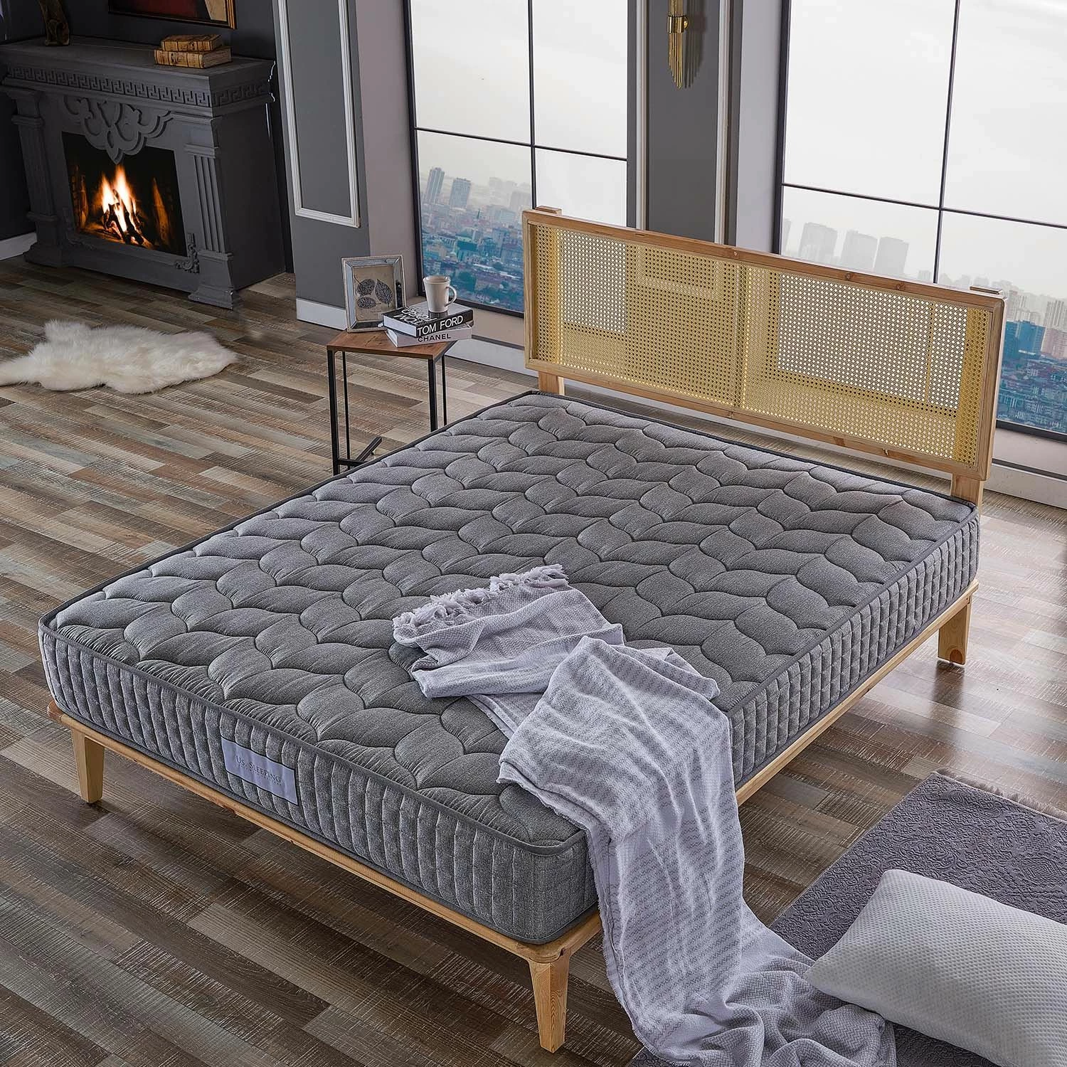 Dyshek hibrid Skye Decor, antracit, 90x190cm