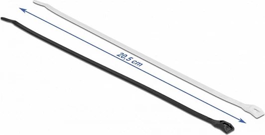 Zip lidhëse kabllosh DeLOCK 205x4.6 mm, 100 copë, Ø max 5.2 cm, zezë/transparent