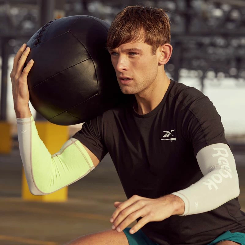 Mëngë kompresimi Reebok Activchill për stërvitje, të bardha dhe blu