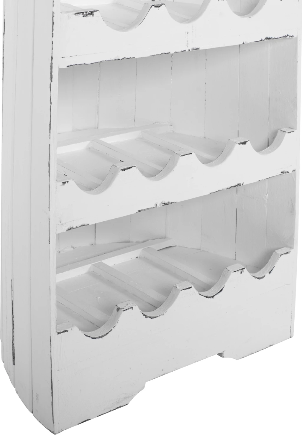 Raft vertikal për shishe, formë varke, dru mahogany, FH9495, 46x30x140H cm