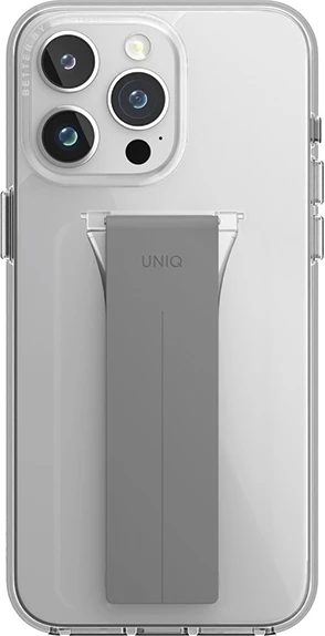 Mbështjellës UNIQ Heldro Mount me stand për iPhone 15 Pro Max 6.7", transparent