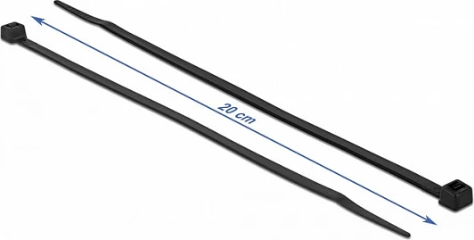 Lidhëse kabllosh DeLOCK 200 x 4.8 mm, rezistente në të ftohtë, 100 copë, e zezë