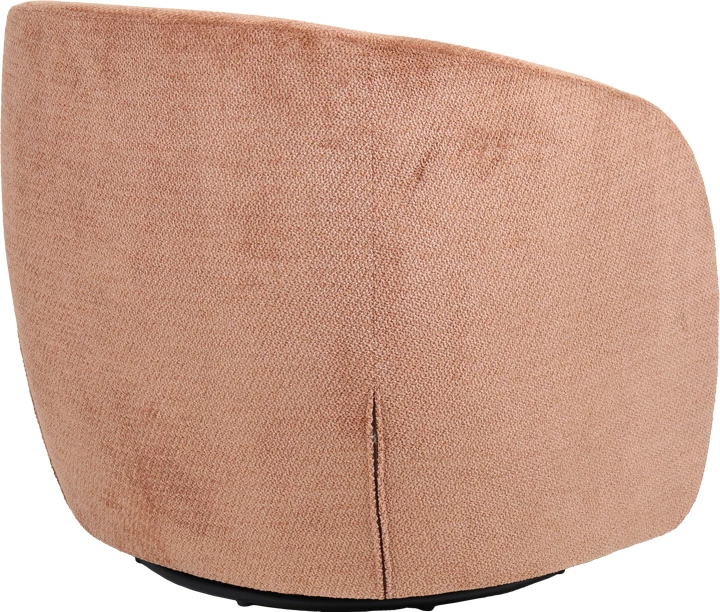 Fotel Barrelo rrotullues, stof rozë i zbehtë, 77x72x69cm