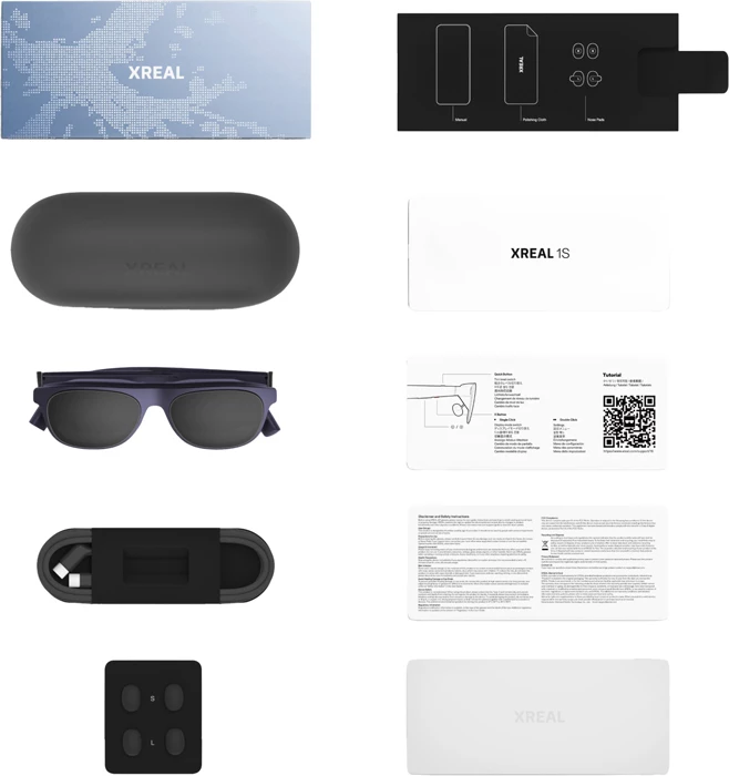 Syze AR XREAL 1S (X1113), Micro OLED, 1920x1200 për sy, 120Hz, 700 nits, 3DoF, blu e errët