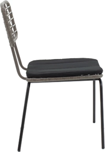 Set tavolinë me karrige për terasë Naoki - Kliton, alumin antracit, metal, ngjyrë e zezë, 80x80x74cm, 3 copë