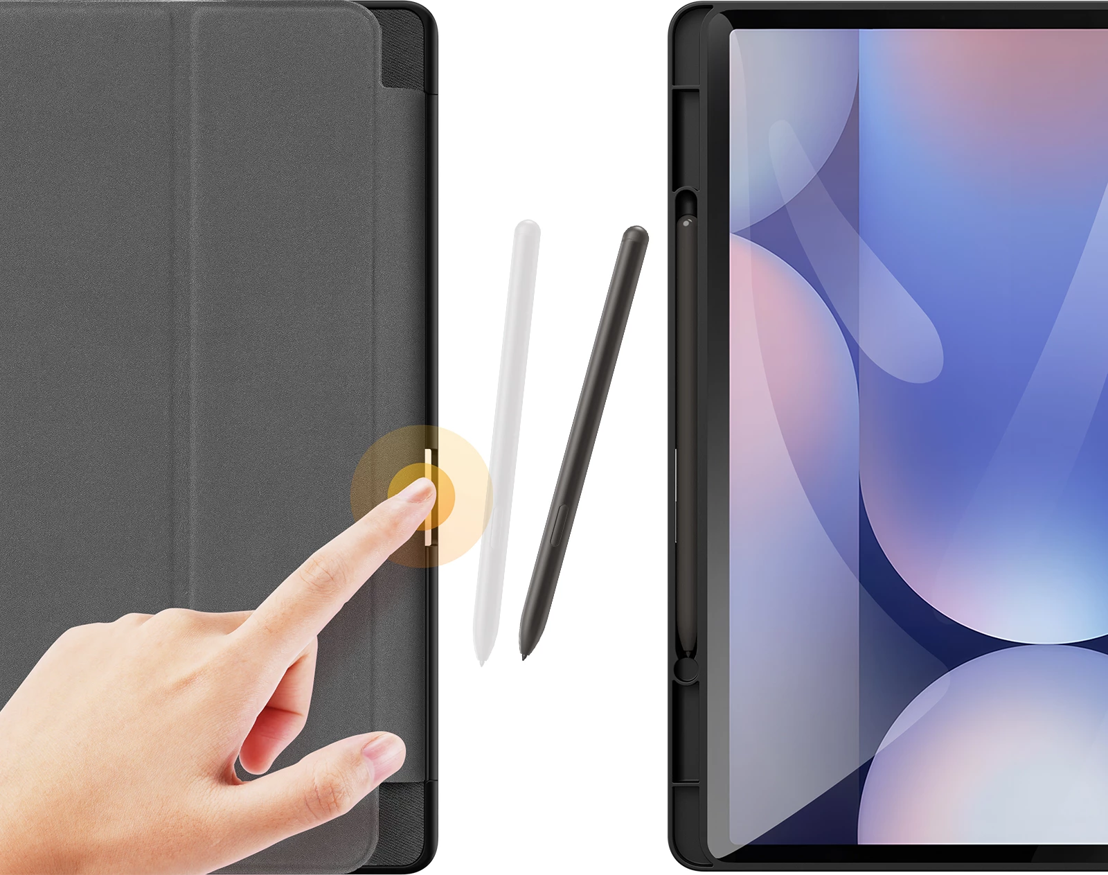 Mbështjellës tablet Dux Ducis Domo për Samsung Galaxy Tab S10+, S9+, S9 FE+, ECO lëkurë PU, me stand dhe kapak, e zezë