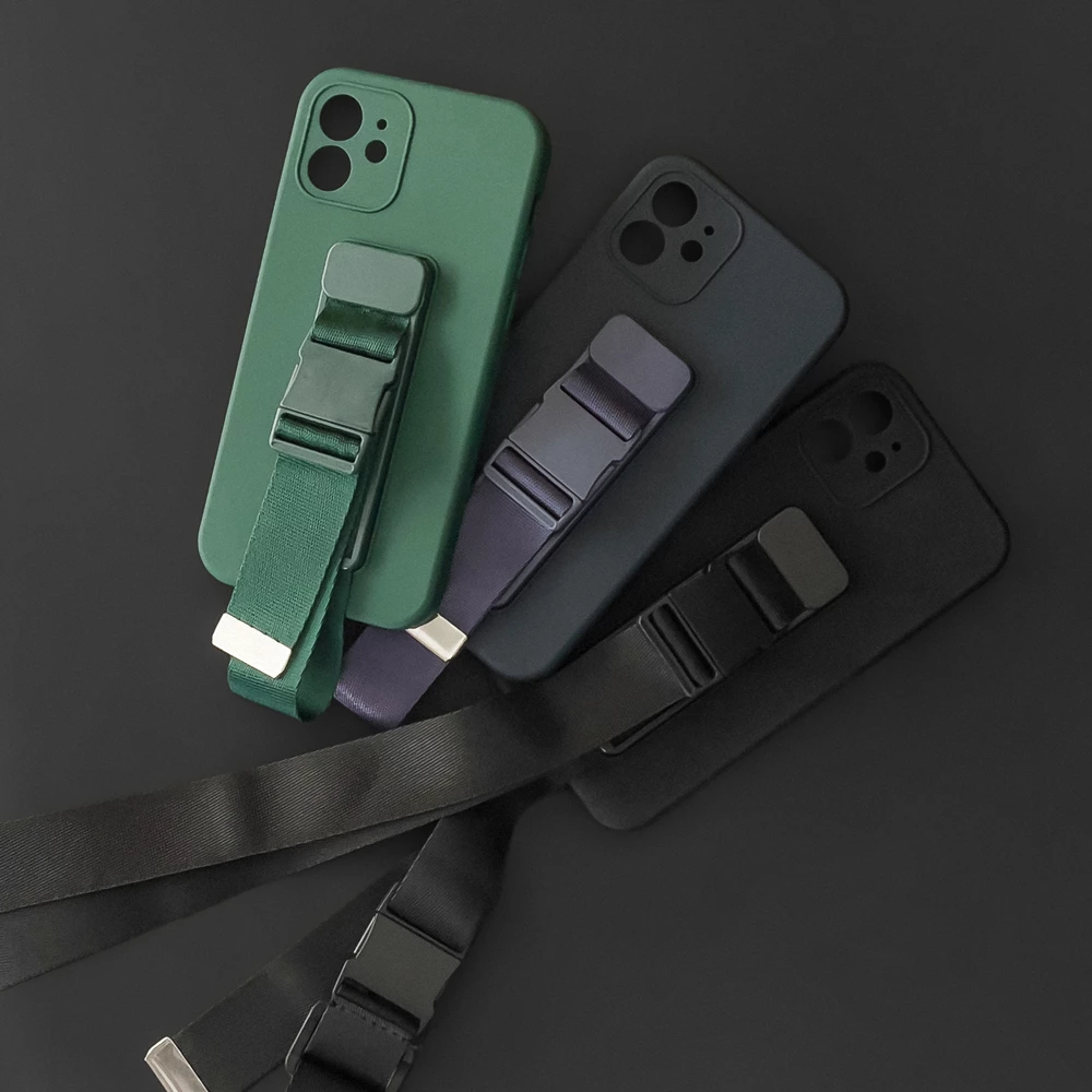 Mbështjellës Hurtel për iPhone 11 Pro Max me litar, i zi