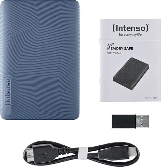 Hard disk i jashtëm Intenso Memory Safe 1TB, USB 3.2 Gen 1, blu