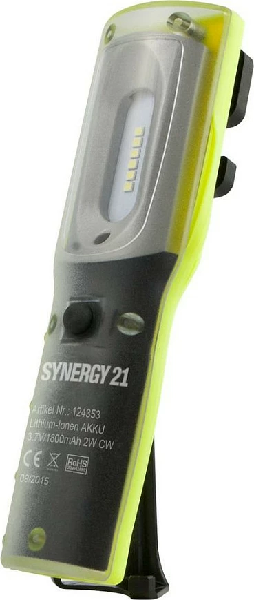 Dritë pune LED rikarikueshme Synergy21 S21-LED-000740, 11W, IP54, 1800mAh, Zi/Verdhë